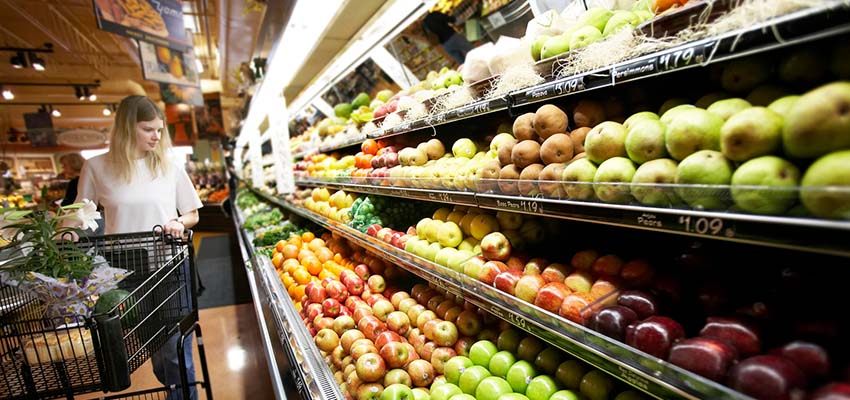 Woman shopping produce